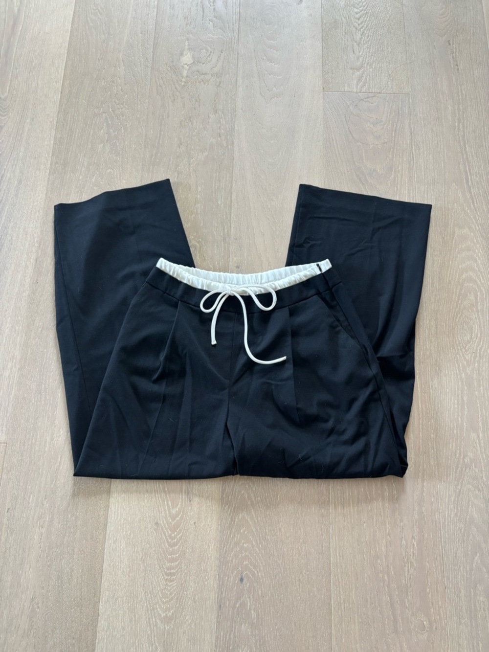 Zara Black Drawstring Waist Dress Pants